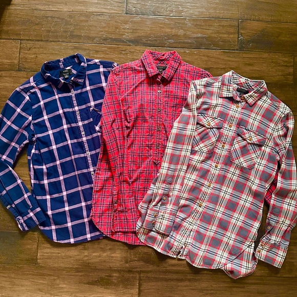 J. Crew Tops - JCREW 3 Flannel & Cotton Button Downs in Amazing Colorways Like New!! Sz M